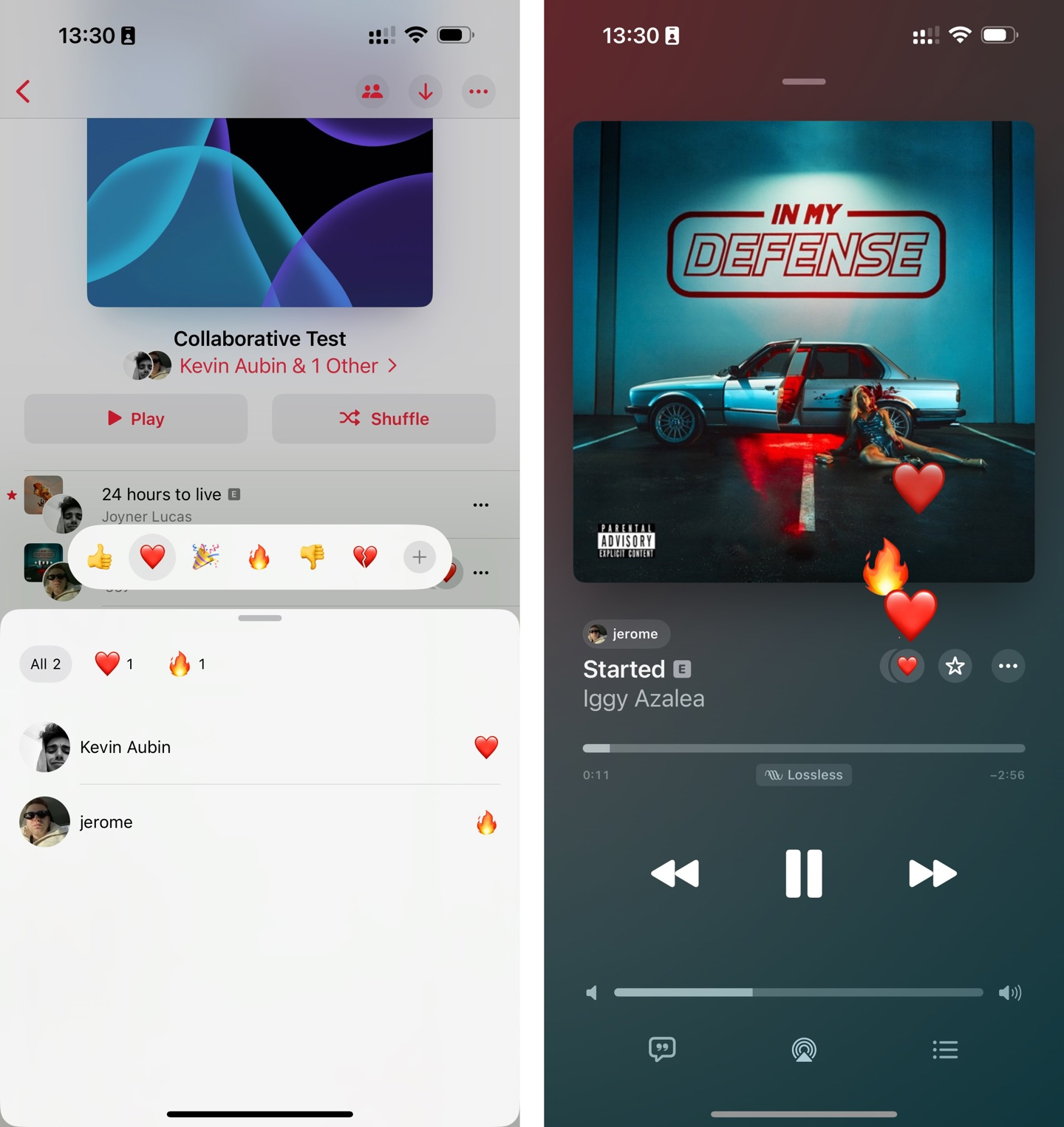 苹果 Apple Music 协作播放列表增强互动：支持 Emoji Reactions
