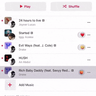 苹果 Apple Music 协作播放列表增强互动：支持 Emoji Reactions