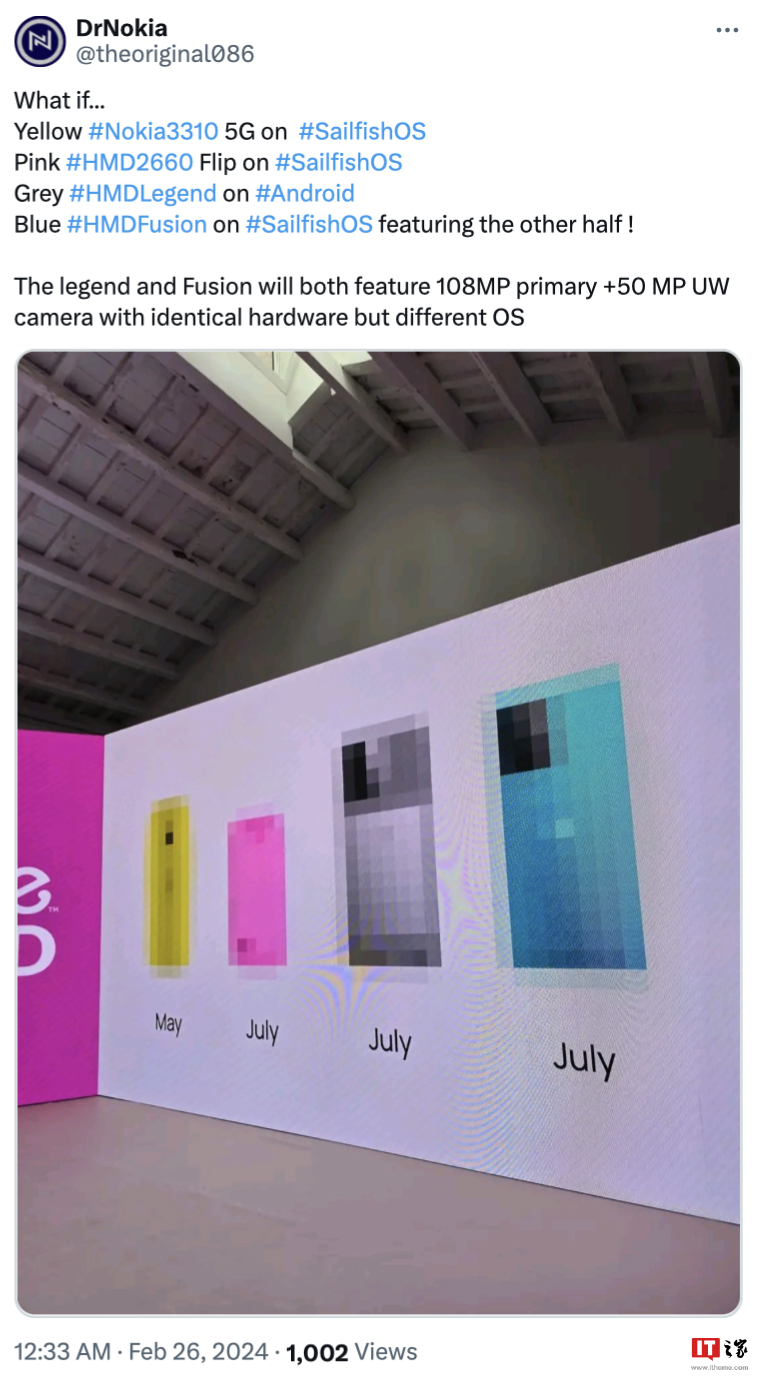 Nokia 3310 5G 功能机预计成为诺基亚手机“绝唱”，搭载 SailfishOS 旗鱼系统