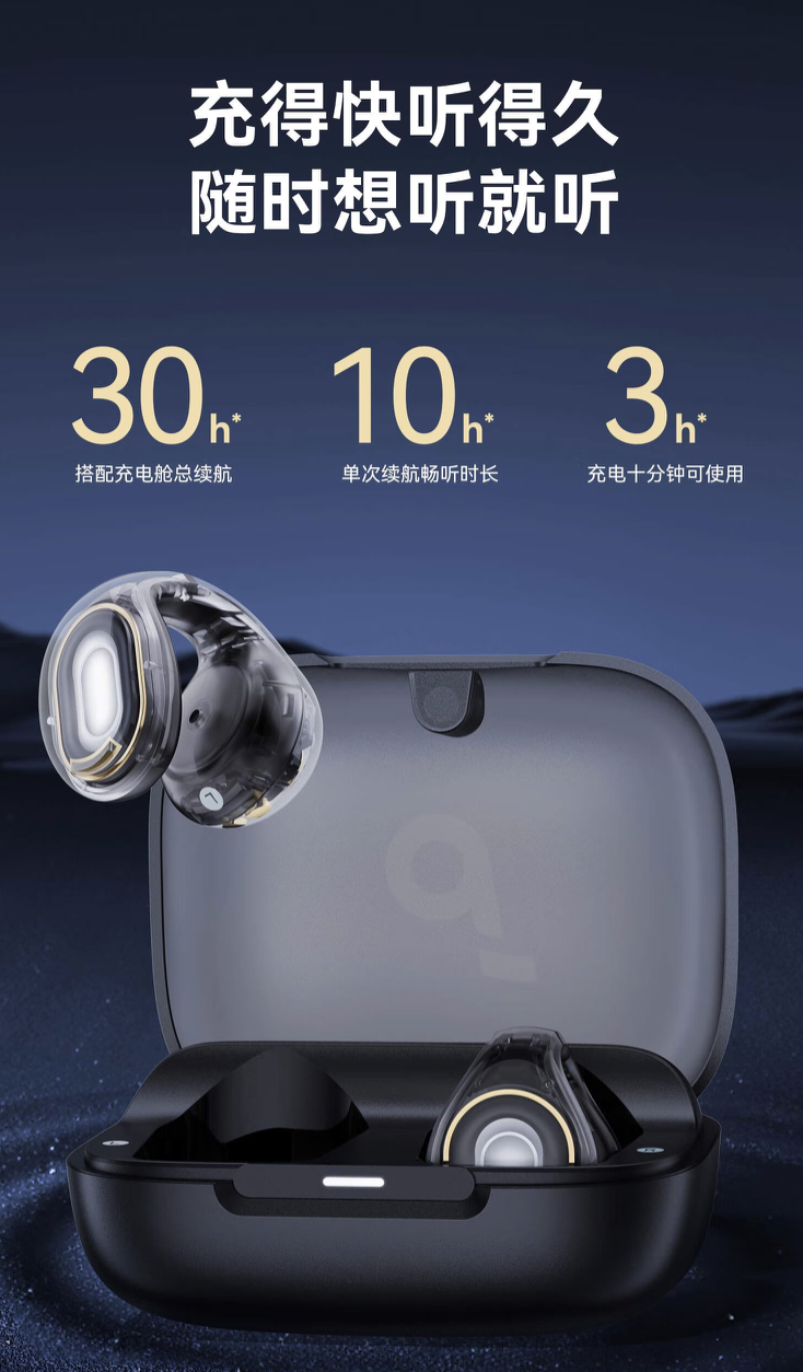 声阔推出 C30i 开放式蓝牙耳机：透明外壳、IPX4 防水，首发价 369 元