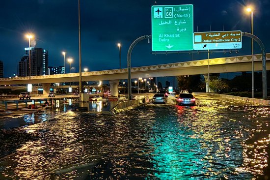 迪拜遭遇创纪录降雨 城市被淹、航班停飞