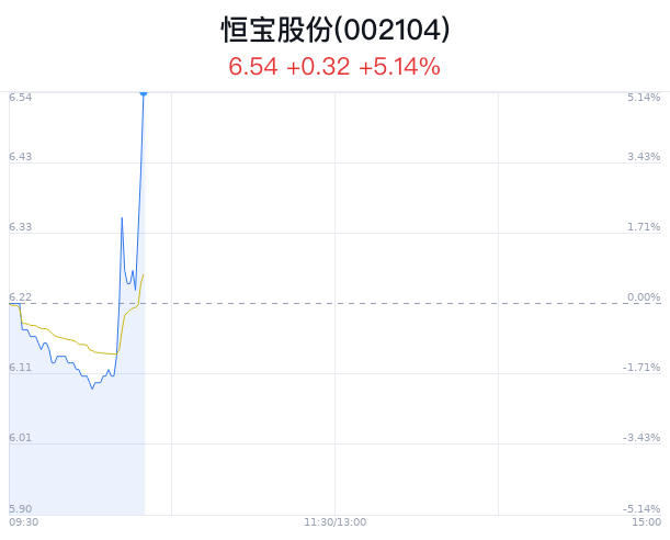 恒宝股份创近1月新高 主力净流入增加