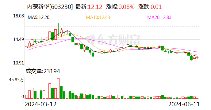 内蒙新华：6月11日召开董事会会议