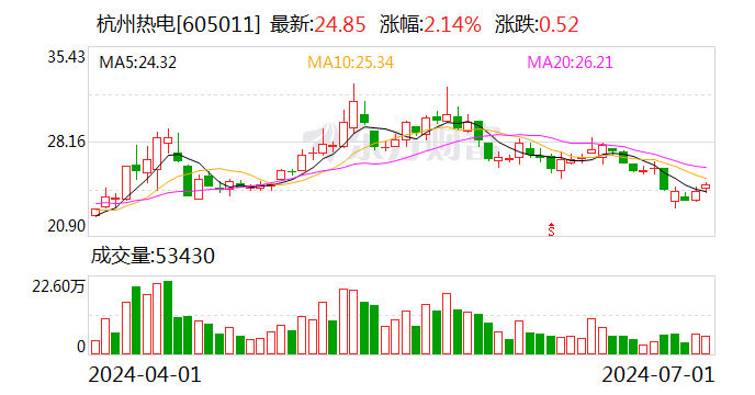 杭州热电：股东华视投资等拟减持公司股份