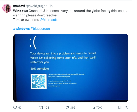 微软全球大崩溃！发生了什么？