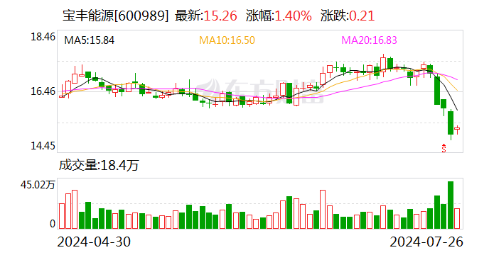 宝丰能源：上半年净利润同比增长46.41%