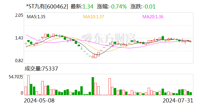 *ST九有控股孙公司涉重大诉讼 上交所发监管工作函